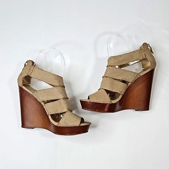 Loft  Kourtney Cream Platform Sandals Size 7 - Picture 7 of 9
